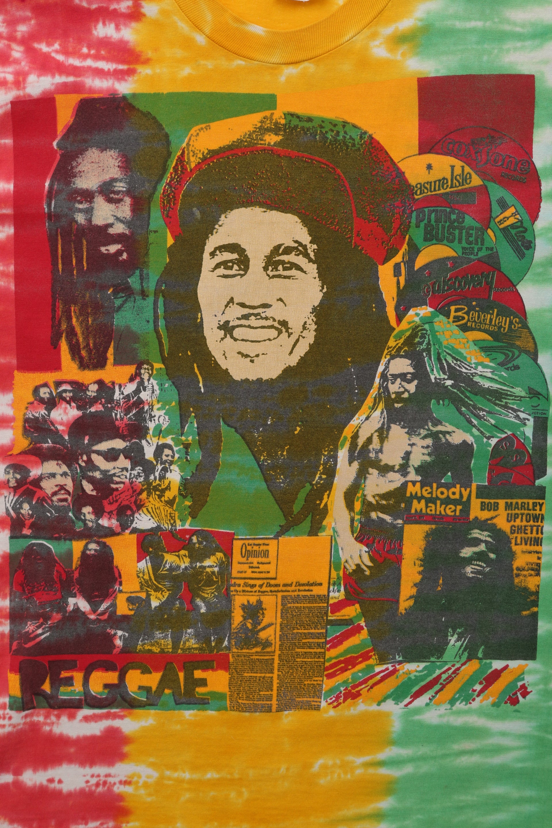 1990's Vintage Bob Marley "Rasta Collage" Tie Dye tee