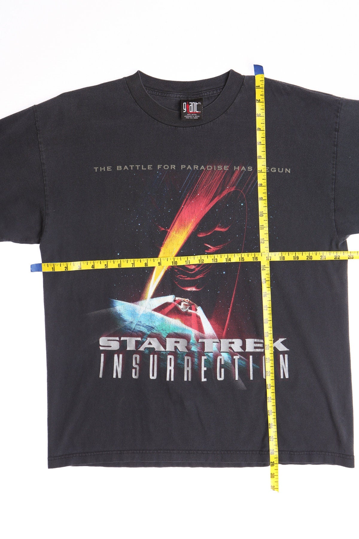 Star Trek Insurrection Black Graphic T-shirt  - The Battle For Paradise has Begun