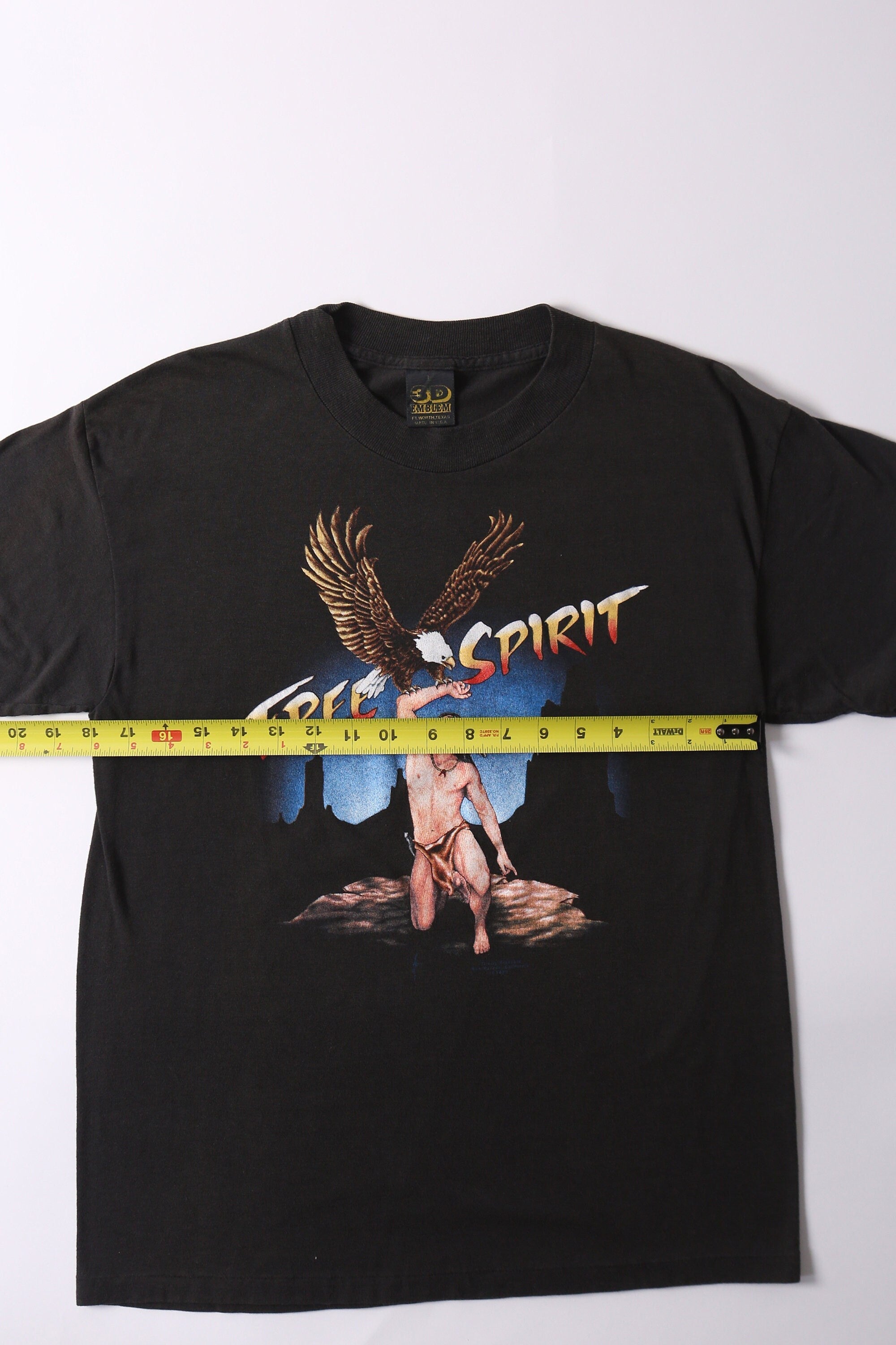 Vintage 3D Emblem "Free Spirit" T-Shirt